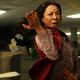 Evelyn Quan Wang, pictured here as the world’s least effective ticket collector.